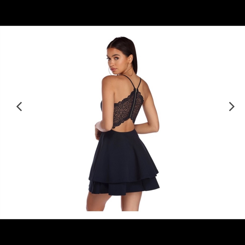 Windsor black “Pretty Playful Skater Dress”